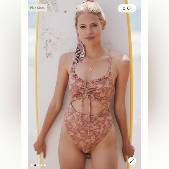 Anthropologie NWT Shawna Ruched One-Piece Swimsuit Size XXS. - Picture 2 of 8